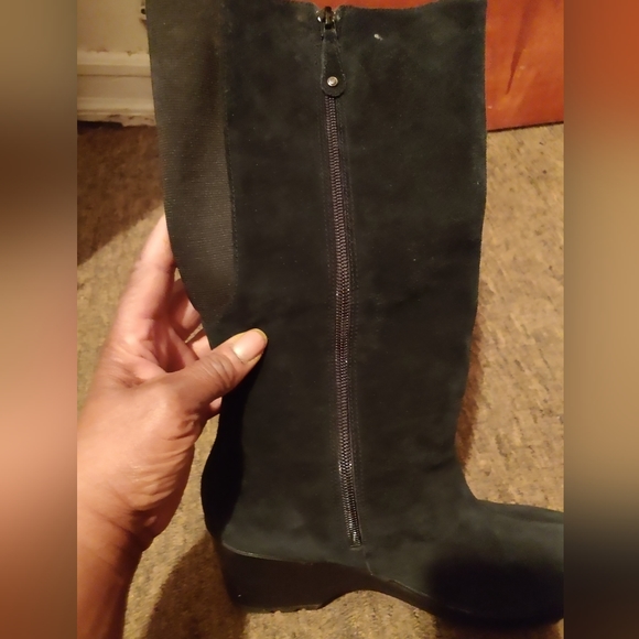 Rockport black suede lug sole wedge boots Size 11 - Picture 4 of 7